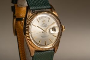 1969 Rolex 18K YG Day-Date 1803 Silver Dial with Box and Papers