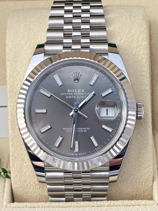 BNIB Rolex 126334 DATEJUST 41MM SS SLATE DIAL FLUTED BEZEL ON JUBILEE