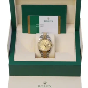 Rolex Datejust 116233 Two-Tone Champagne Diamond Dial 36mm Jubilee Watch