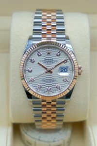 Rolex Everose Datejust 36mm Fluted Motif Dial Diamond Markers ref 126231, BNIB 02