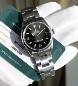 Rolex Explorer Ref. 114270 Fresh RSC Service Card 36MM Black Dial