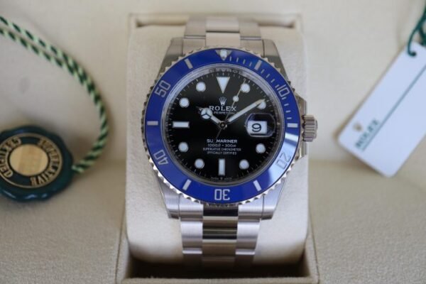 Rolex Submariner Date White Gold Ref. 126619LB Box Papers stickers Cookie Monster Blu